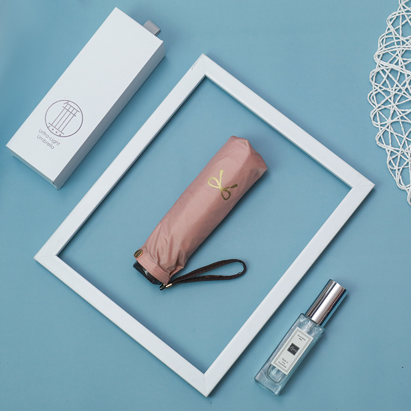 New 142g five-fold carbon fiber umbrella pocket umbrella, sun protection, UV protection, sunshade, ladies' sun umbrella details Picture