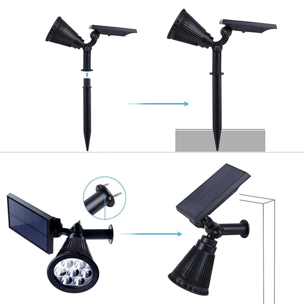 Luz de inundación solar de 7LED luz de césped solar de patio de tierra 4LED luz de césped de paisaje RGB colorida Specification image