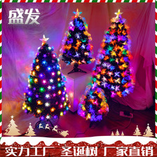 盛发1.8M加密发光圣诞树家用仿真大型圣诞节树七彩圣诞树厂家批发