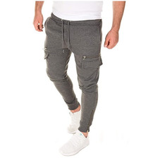 2020eBay AliExpress Amazon jogging pants slim casual sports foot mouth zipper trousers men