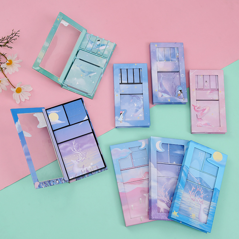 Student sticky notes can be torn N times and affixed with 600 sticky notes in personalized candy colors full figure