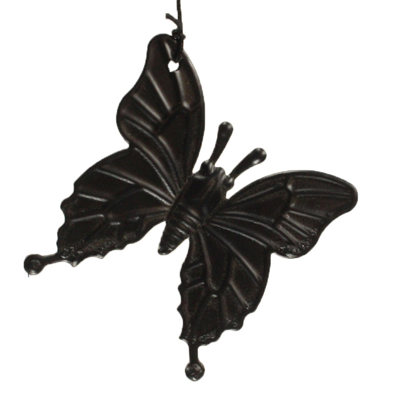 Factory Direct Metal Pipe Wind Chimes Hanging Decoration Color Bell Pendant Retro Butterfly Hanging Decoration Balcony Garden Decoration Item Picture