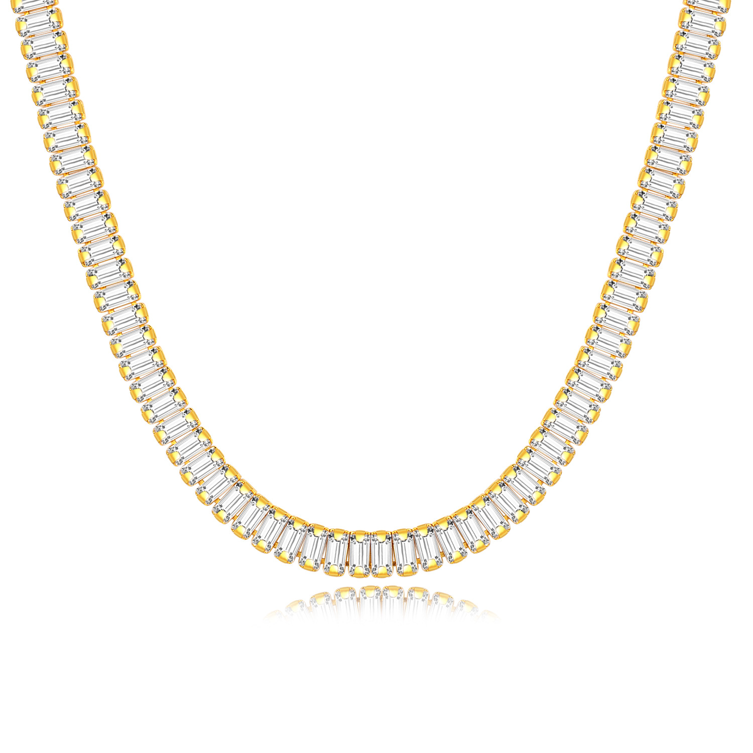 European and American men's hip-hop and rap accessories - HIPHOP all-diamond Cuban diamond-encrusted gold necklace, cross-border hip-hop accessories Specification image