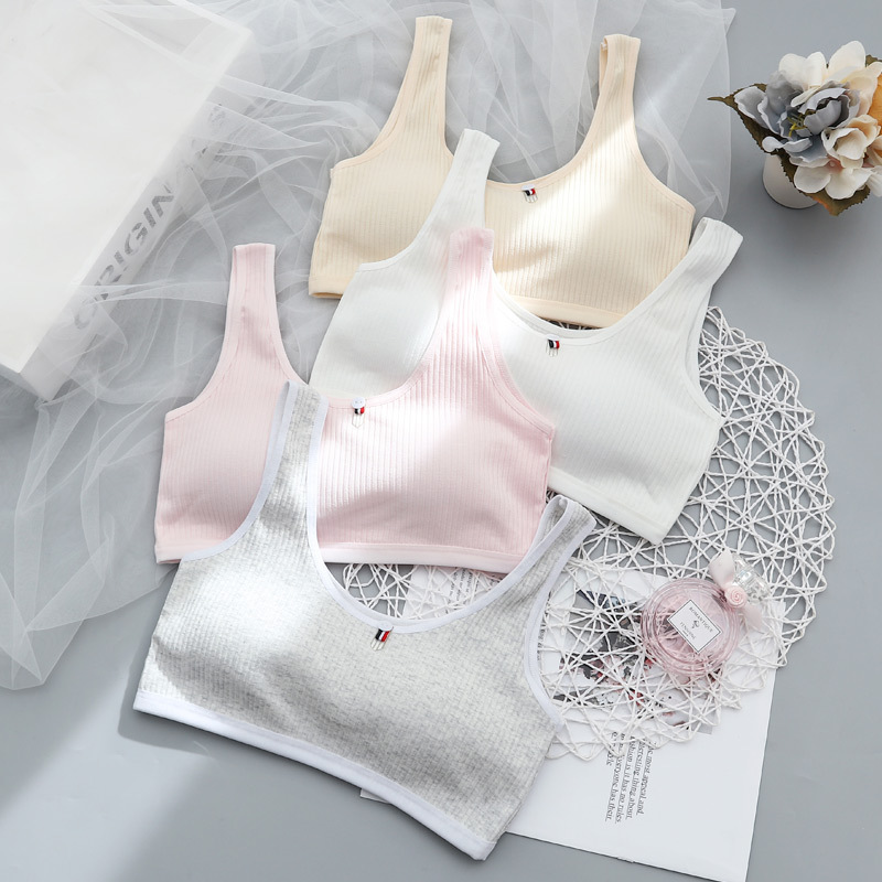 2022 New Growing Girls Bra Vest High School Students With Chest Pad Seamless Student Chest Sports Underwear Autumn