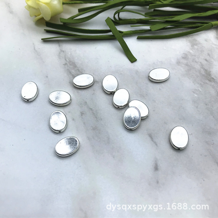 DIY alloy elliptical beaded material accessories for bracelets, necklaces, and perforated beads are sold directly by the manufacturer Specification image
