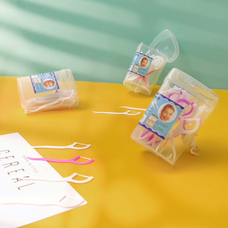 Love dental floss box, disposable plastic toothpicks, dental care, portable dental floss sticks, family floss picks