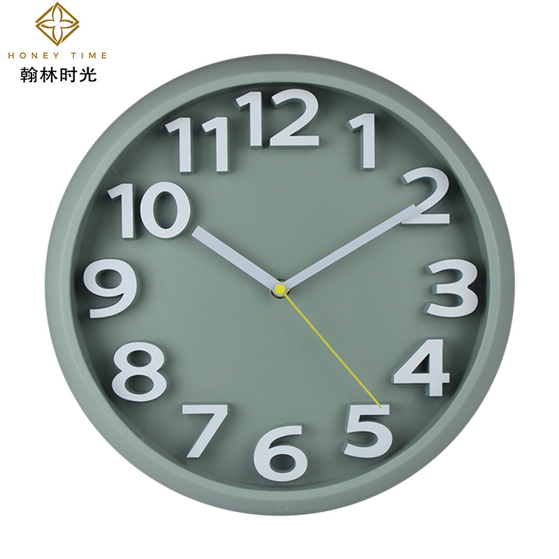 Creative home, Nordic-style circular three-dimensional digital 12.6-inch wall clock, modern, simple and personalized decorative clock wall clock Application Scenario