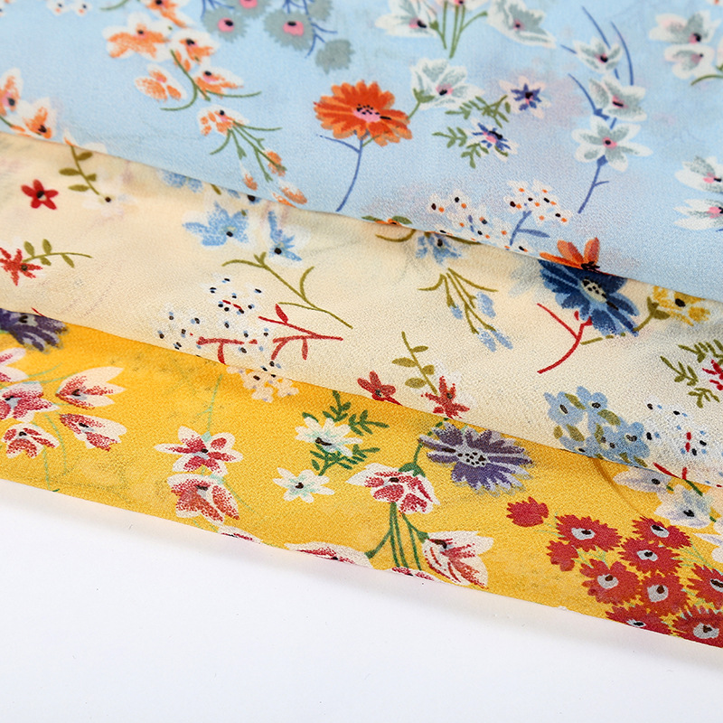 75d pearl chiffon small floral print fabric, polyester chiffon sun protection mask fabric, four-sided elastic printed fabric Application Scenario