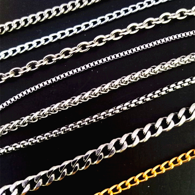 304 stainless steel chain snake bone sweater chain, custom keel men's necklace, copper cross chain, metal jewelry chain details Picture
