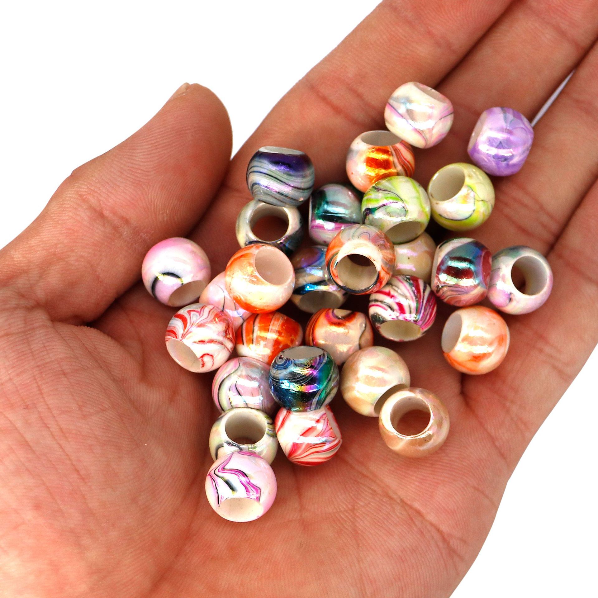 Wig accessories, liquid color dreadlocks, hair rings, tassels, large hole beads, mixed loose beads, plastic acrylic beads Specification image