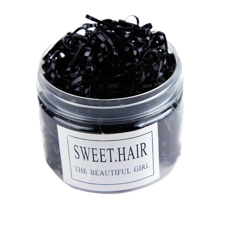 Girls' Rubber Band Hair Band Disposable Black Rubber Band Thickening Baby's Hair Does Not Hurt The Hair Cord Children's Hair Accessories Item Picture
