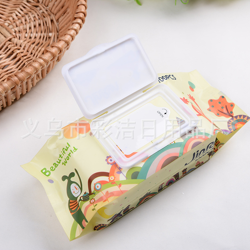 100 Pieces Of Clean Wipes With Cover Baby Wipes Disposable Soft Wipes For Children Wholesale Customization Specification drawing