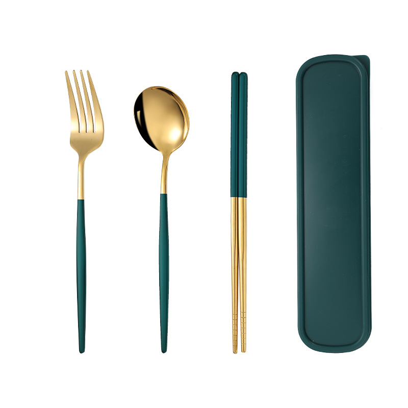 不锈钢勺子叉子筷子便携餐具套装 葡萄牙餐具便携赠礼品餐具套装详情图5