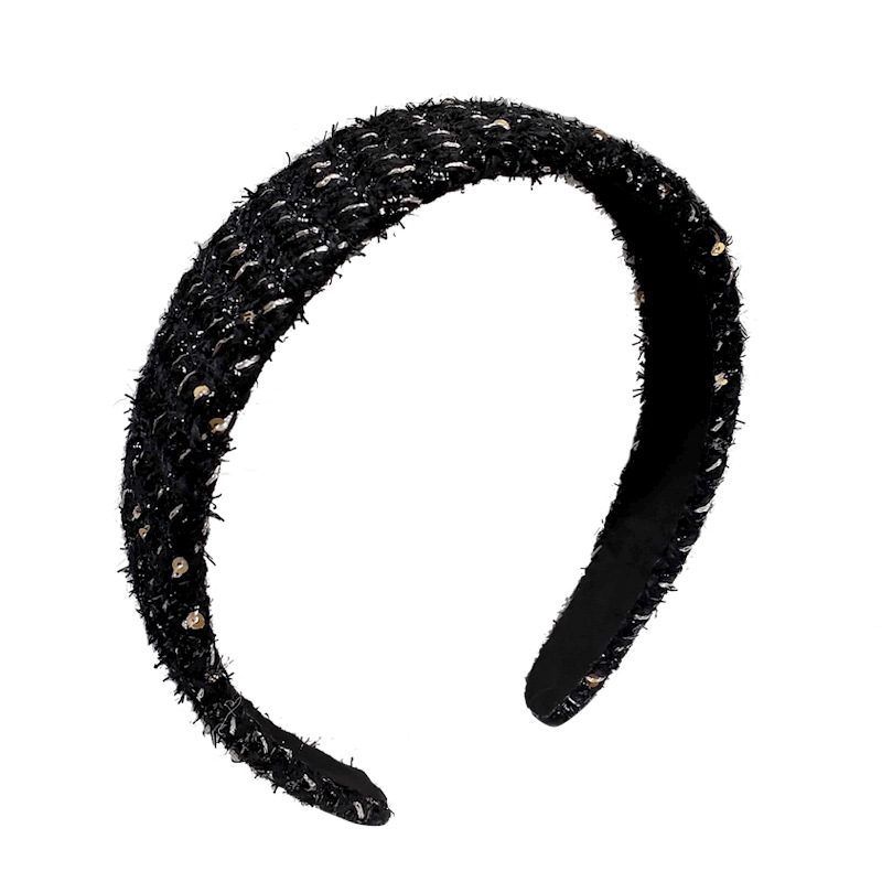 South Korea Dongdaemun Headband Small Fragrant Wind Glitter Out Hair Clip Female Retro French Net Red Temperament Autumn And Winter Hair Accessories Item Picture