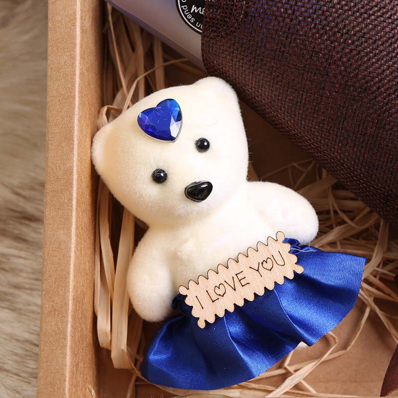 冰激凌熊diy卡通熊花束材料香皂花泰迪熊装饰品小熊礼盒装饰配件