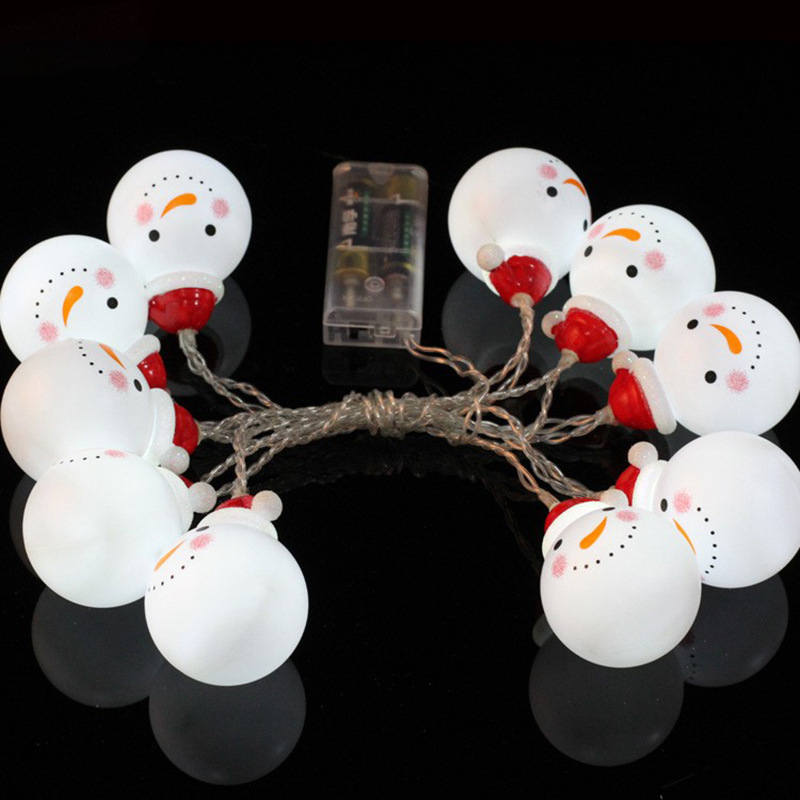 Cross-border best-selling led Christmas snowman light string, Santa Claus festival small colorful lights, girlish heart decoration string lights Application Scenario