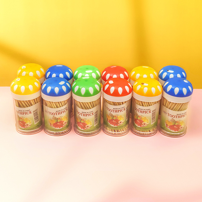 12瓶装一次性双头牙签雪花牙签筒 竹制牙签 地摊货源一元二元批发