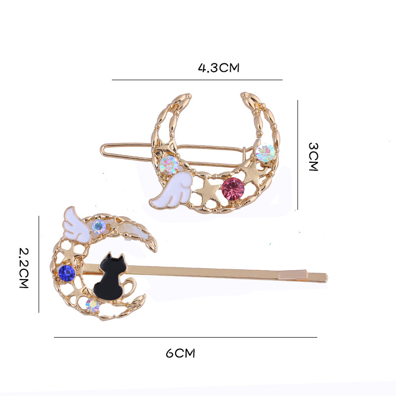 Japonés nuevo cute girl cat planet wings side clip clip de una palabra sweet hair set flew clip al por mayor Item Picture