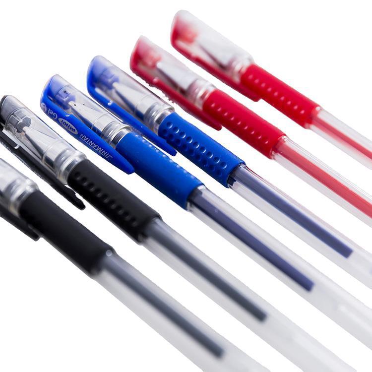 聚嘉文具 欧标中性笔子弹头黑红蓝0.5mm水性笔学习文具办公签字笔详情图5
