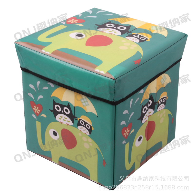 卡通收纳箱无纺布儿童玩具收纳盒可折叠衣物整理箱柜子储物盒跨境