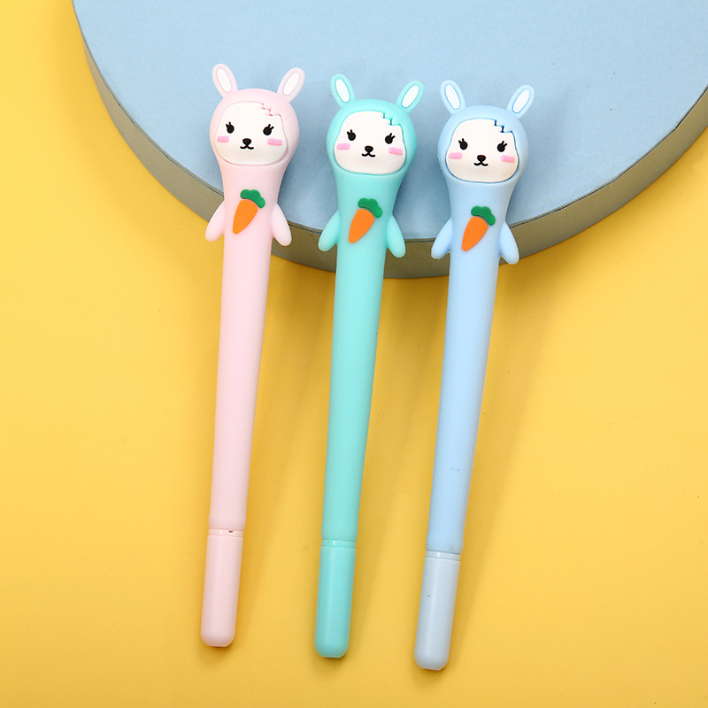 Korean version Zongfan silicone gel pen Rabbit Radish soft Silicone cartoon three-dimensional gel pen manufacturer customization