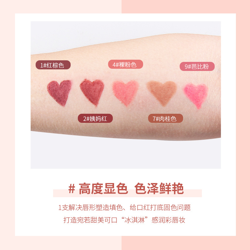Midnight Cool Black Korean Makeup Wooden Waterproof Lip Liner Pen wholesale for lip modification Nude 3D Stereoscopic Non-smudging wooden pen Specification image