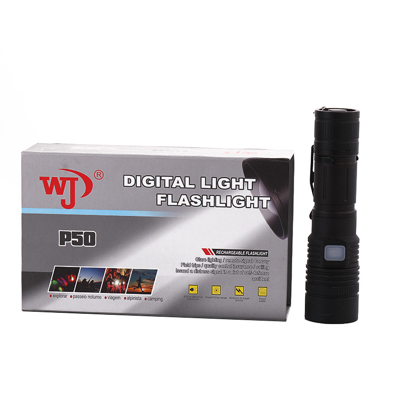 New high-intensity flashlight outdoor P50 bulb waterproof long-range 1000-meter telescopic zoom flashlight factory direct supply Item Picture