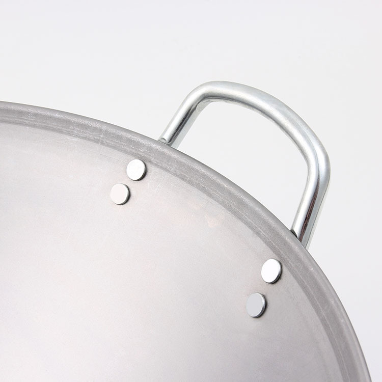Commercial concave induction cooker special double-ear wok, round-bottom wok, magnetic wok, cooking wok, stainless steel iron wok Specification image