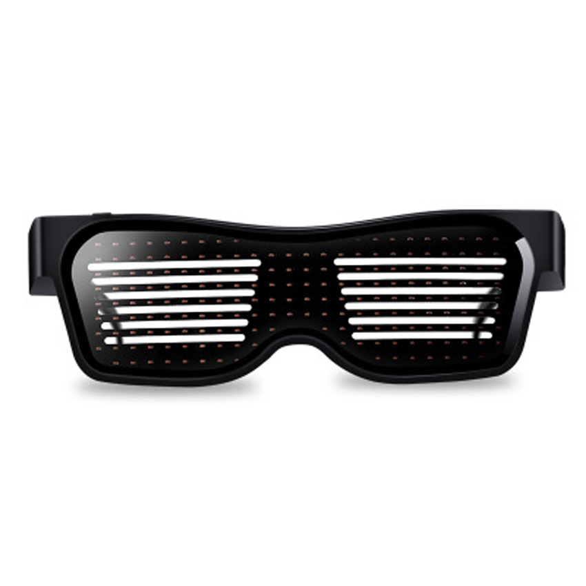 现货库存LED闪字眼镜蓝牙APP控制编辑动画手机自定义图案魔幻眼镜详情图5