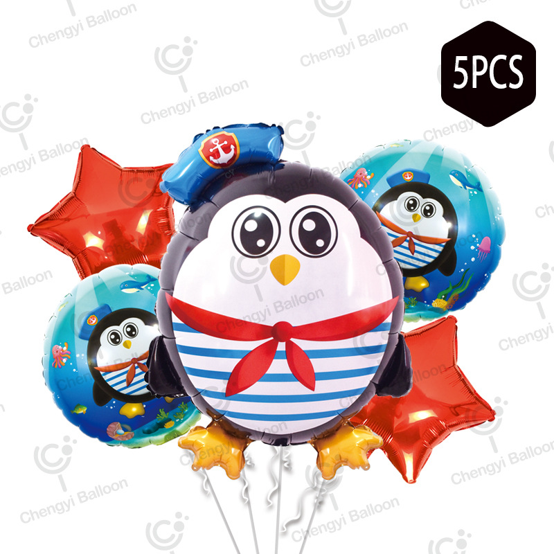 跨境热售卡通气球太空系列5球套装铝膜气球派对组合生日派对聚会详情图3