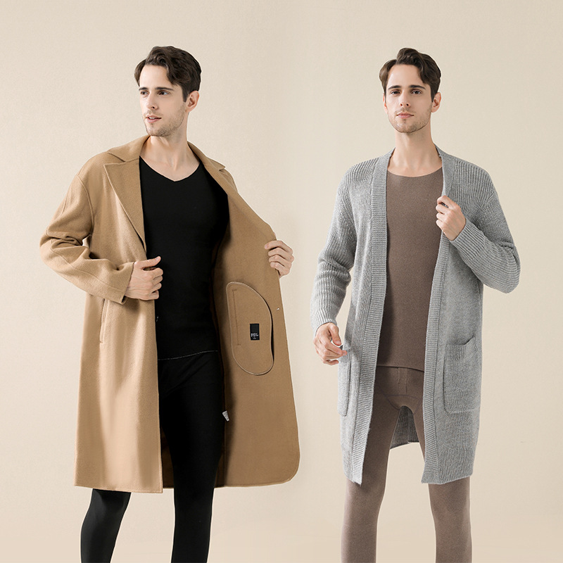 New Men's Long Johns Set 37 Degrees Heating Ab Face Base Shirt Seamless Velvet Thermal Underwear Female Wholesale details Picture