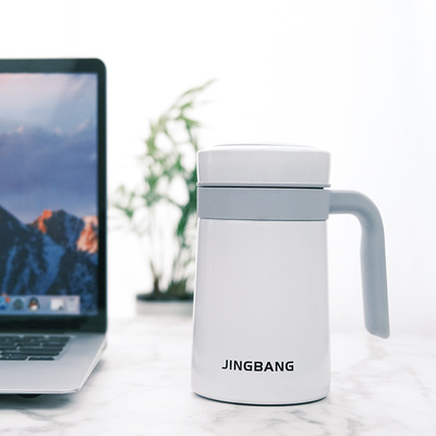 Handle Office Cup 304 Vacuum Stainless Steel With Tea Filter Handle Men's Office Thermos Cup Tea Cup Gift Custom Logo
