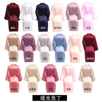 Wedding dressing gown Bride Bridesmaid Dressing gown Women's dressing gown matte coloured dressing gown cuff cuffed dressing gown A9000D even size