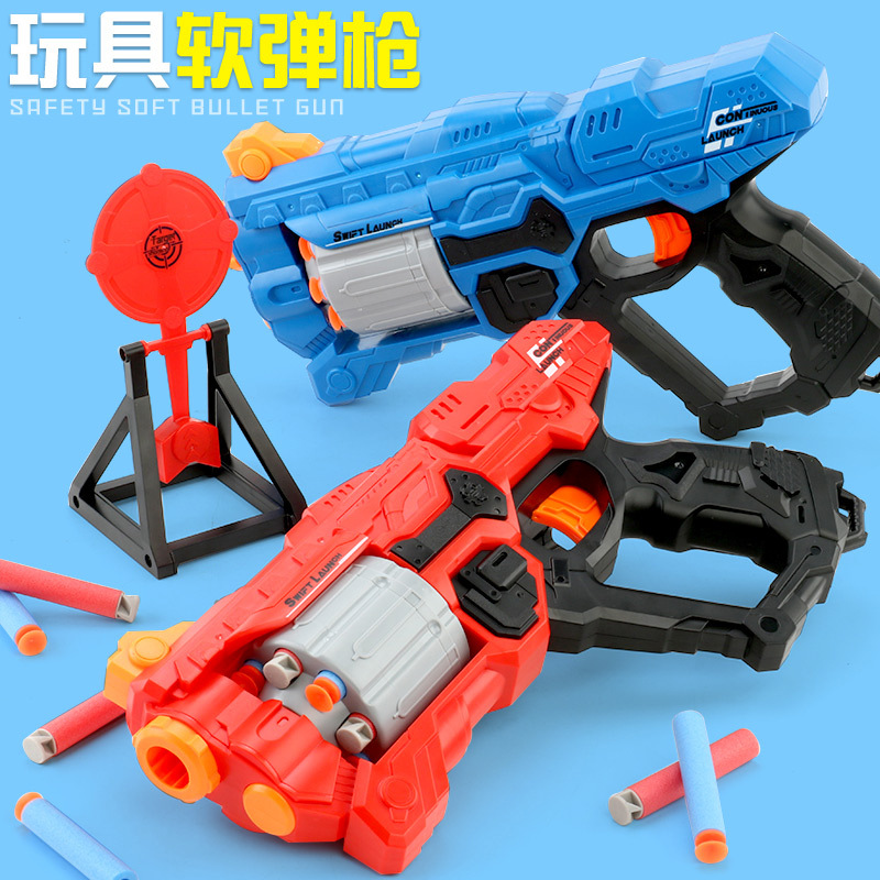 新品儿童玩具软弹枪产品上膛连发玩具枪发射软海绵子弹男孩商品图