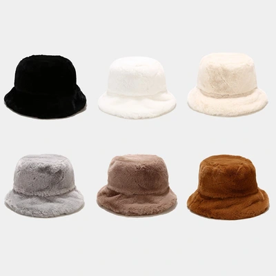 Ins Plush Hat Female Japanese Literary Retro Simple Fisherman Hat Autumn And Winter Korean Version Of All Warm Fashion Basin Hat