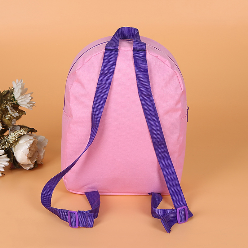 Customized Oxford cloth schoolbags for primary school students and children, with cute cartoon and colorful printed logos on both shoulders, factory direct sales details Picture