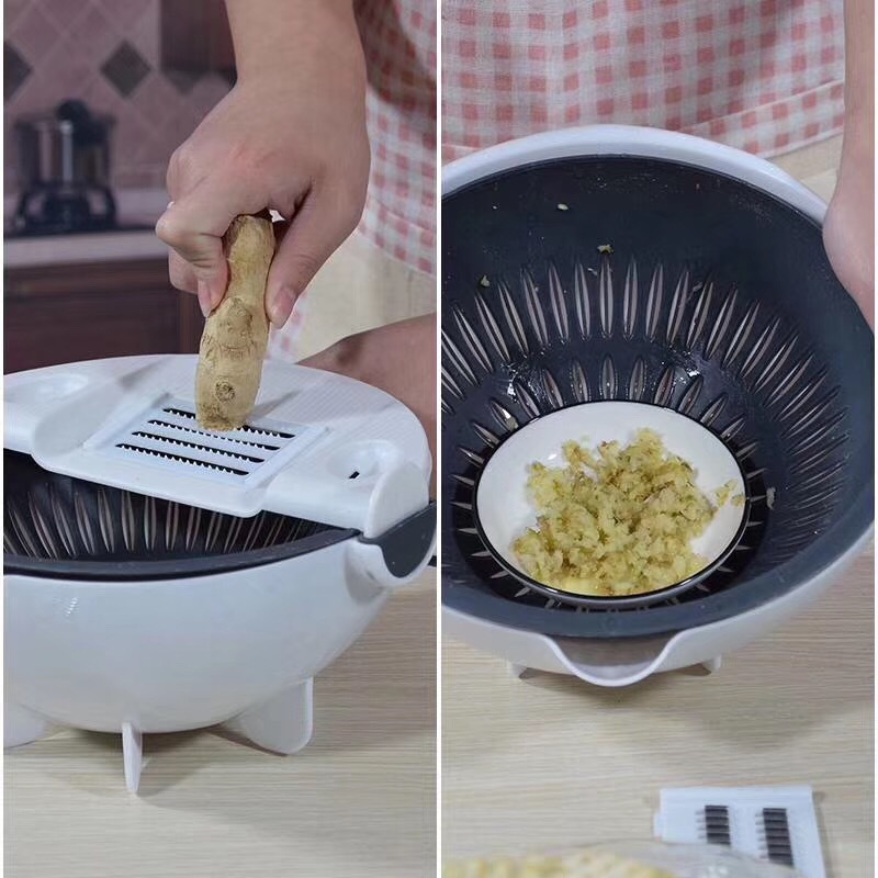 厂家直销 多功能切菜器 切丝器 切片器 淘米篮 塑料切菜器详情图3