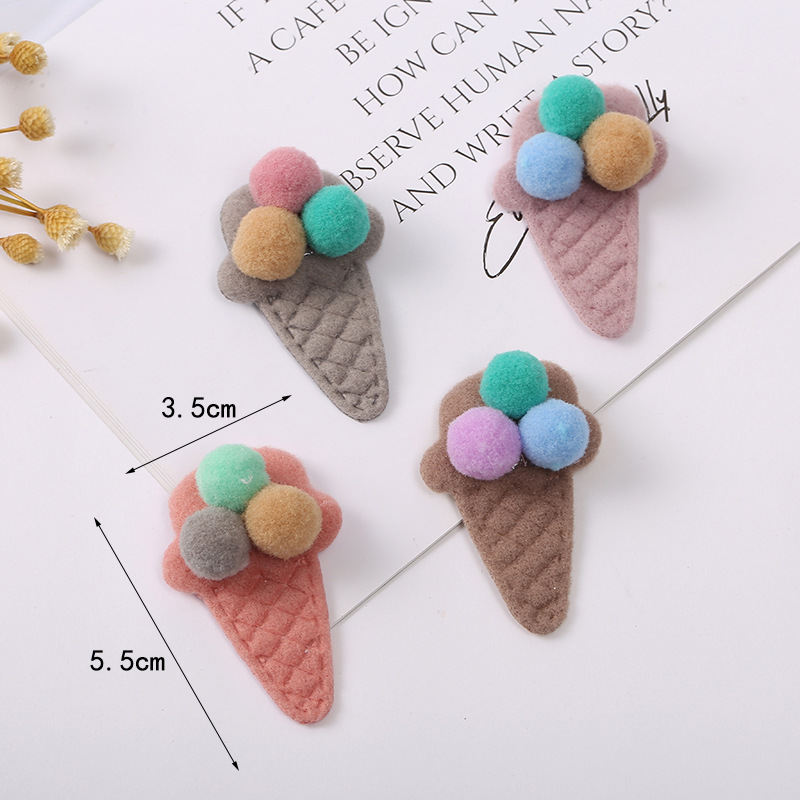 Korean Version Of Sweet Ice Cream Fluffy Ball Cartoon Diy A Variety Of Optional Hair Accessories Towel Manufacturers Directly For Headwear