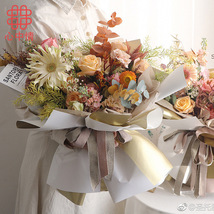 心中情 韩式鲜花包装纸 花束双色纯面欧雅纸包装材料 鎏金欧雅纸