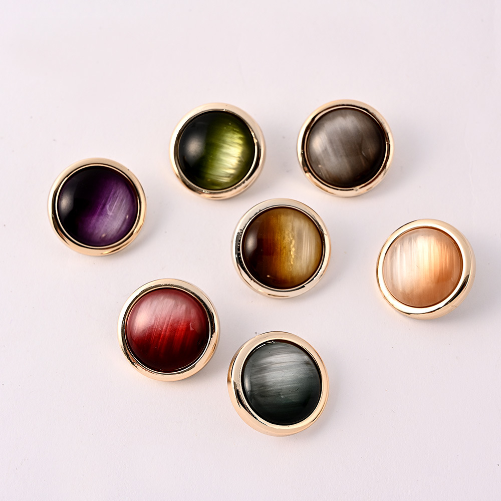 New round edge hot-selling metal edge two-color gradient button combination high-legged shirt button manufacturer wholesale