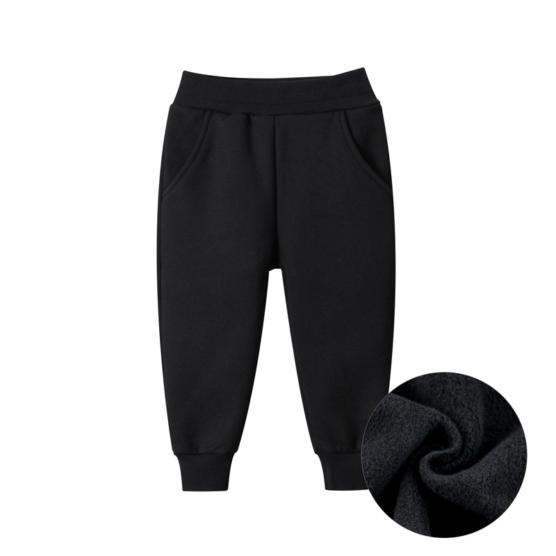 27Kids Korean Version Of Children's Clothing Autumn And Winter New Wholesale Solid Color Children's Sports Pants Boys Plus Fleece Casual Pants details Picture