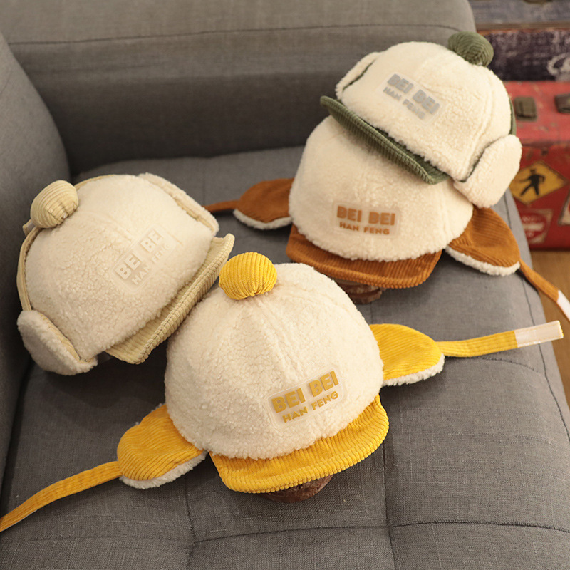 Baby caps for autumn and winter, baby baseball caps for children and boys, winter for two children, thickened ear-protecting baseball for a one-year-old boy Specification image