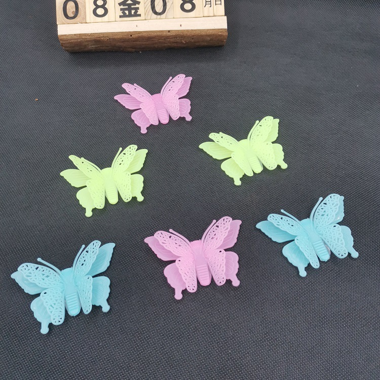 3D立体镂空夜光贴蝴蝶贴发光墙贴8*5CM