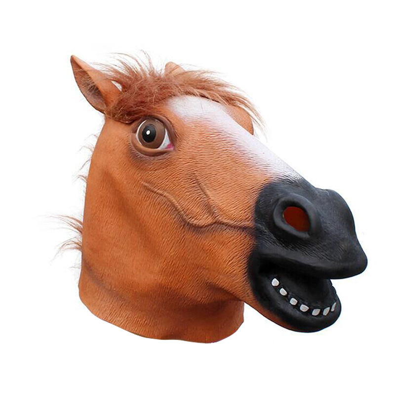 新款万圣节日派对用品动物马头面具头套乳胶面具犬马君厂家直销详情图2