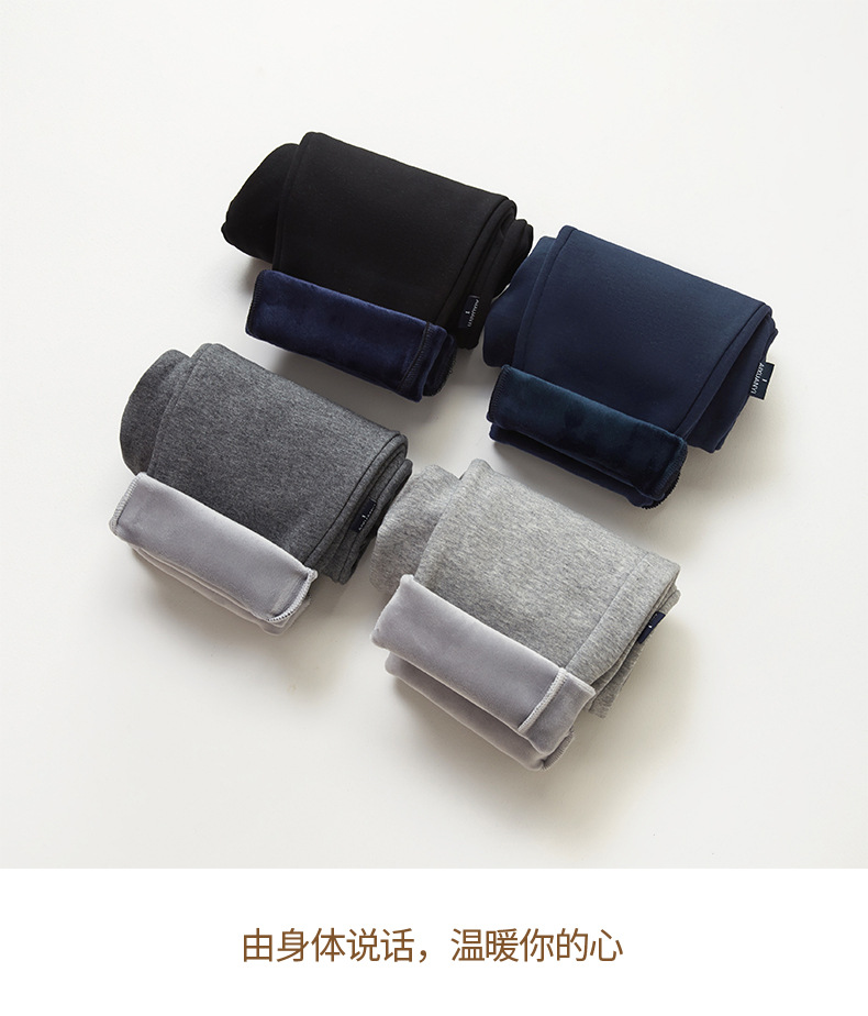 2022 Children's Sports Pants Plus Fleece Thickened Straight Leg Closing School Pants Navy Blue Black Dark Grey Thermal Pants Specification drawing