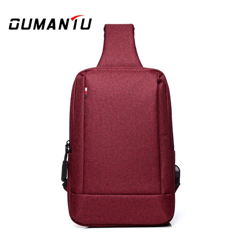 2021 New Men's Breast Bag Custom Oxford Cloth Breast Bag Business Casual Shoulder Bag Large Capacity Crossbody Bag Item Picture