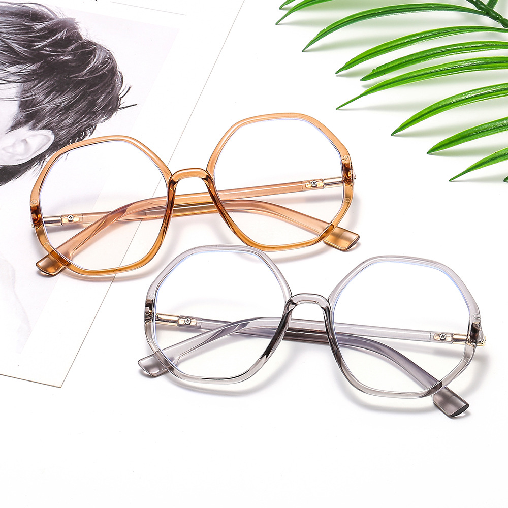 Anti-blue light octagonal irregular flat glasses 2020 new style spectacle frame, the same style as the popular street style 3371 spectacle frame details Picture