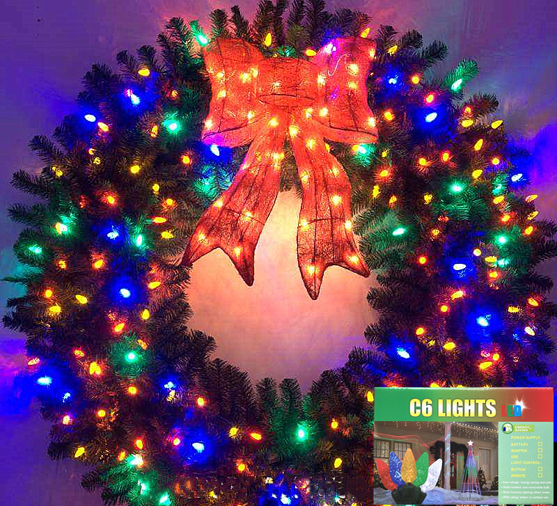 New five-color C6 strawberry light string, eight-function LED battery gift light string, C3 Christmas festival decorative color light Specification image