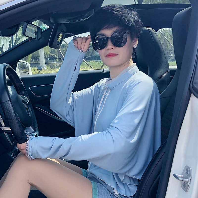 Summer 2021 new floral border UV shawl, fashionable sunshade cape, women driving, learning to drive, outdoor travel details Picture