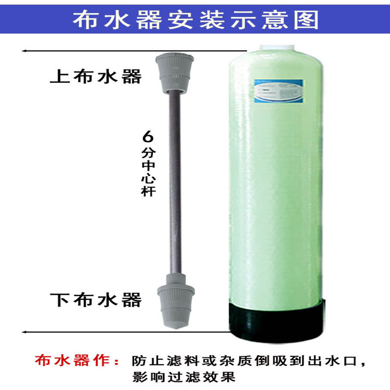 water treatment 6 minutes 1 inch large flow water distributor filtration softening tank RO reverse osmosis quartz sand activated carbon pretreatment High flow water distributor details Picture